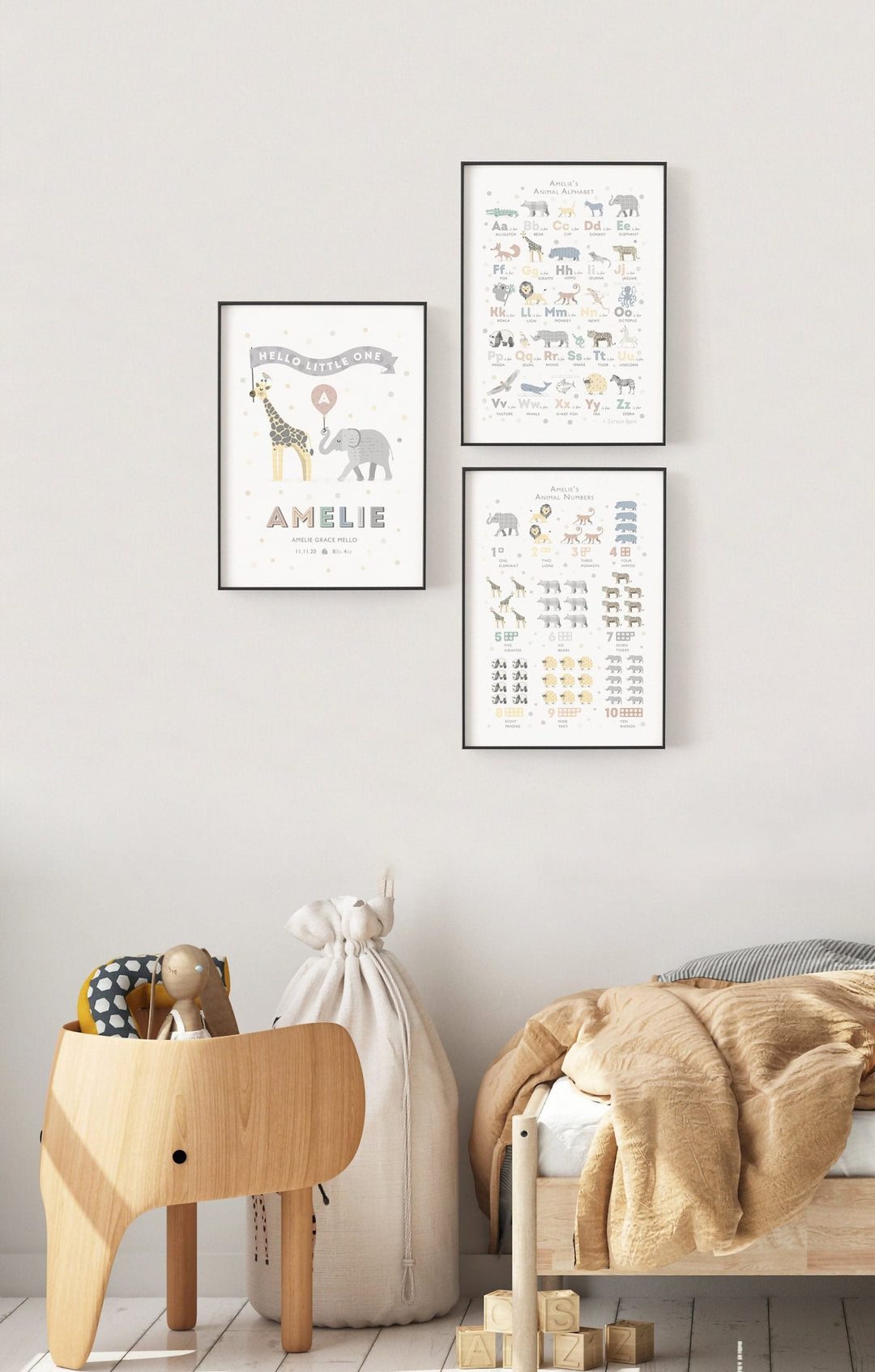 Personalised Safari Animal Print Set - PaperPaintPixels