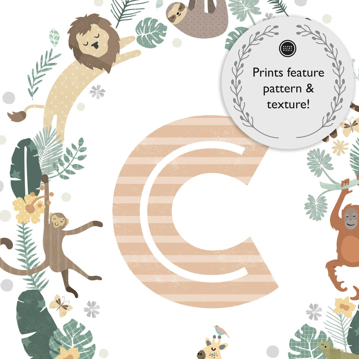 Personalised Safari Nursery Name Print - PaperPaintPixels
