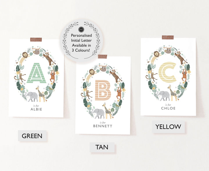 Personalised Safari Nursery Name Print - PaperPaintPixels