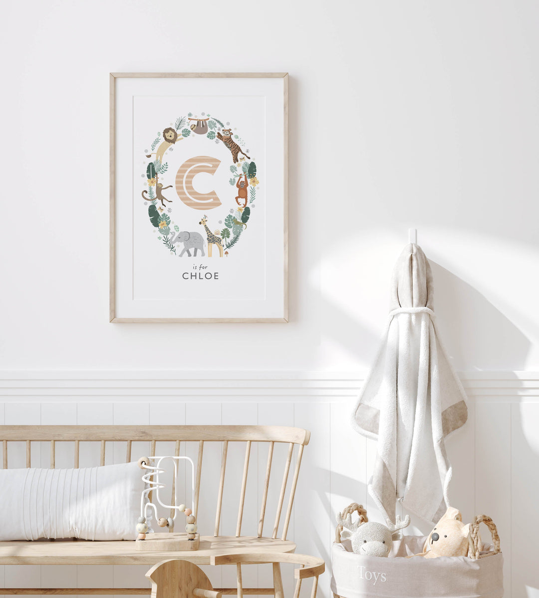 Personalised Safari Nursery Name Print - PaperPaintPixels