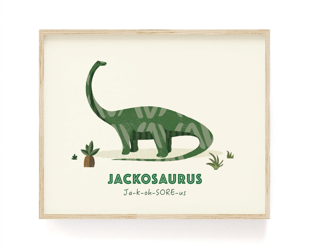 Personalized Diplodocus Dinosaur Wall Art - PaperPaintPixels
