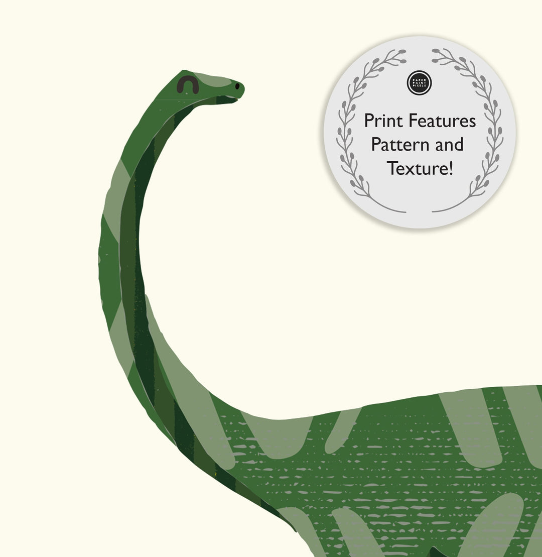 Personalized Diplodocus Dinosaur Wall Art - PaperPaintPixels