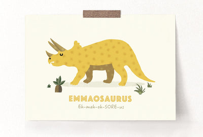 Personalized Name Dinosaur Print - PaperPaintPixels