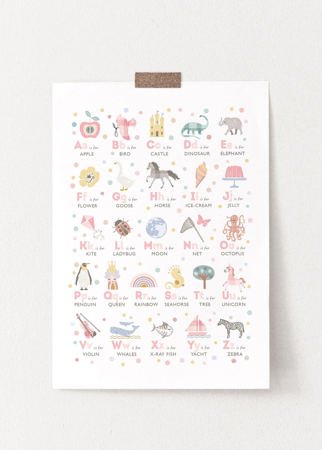 Pink Alphabet Nursery Print - PaperPaintPixels