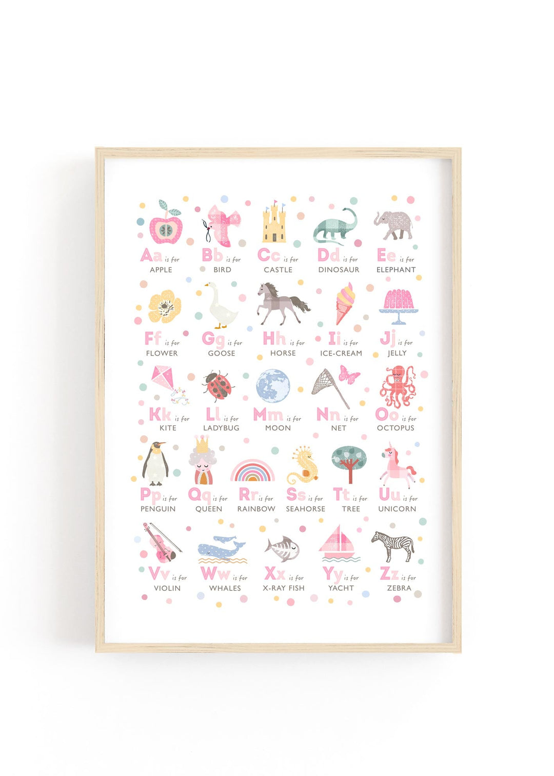 Pink Alphabet Nursery Print - PaperPaintPixels