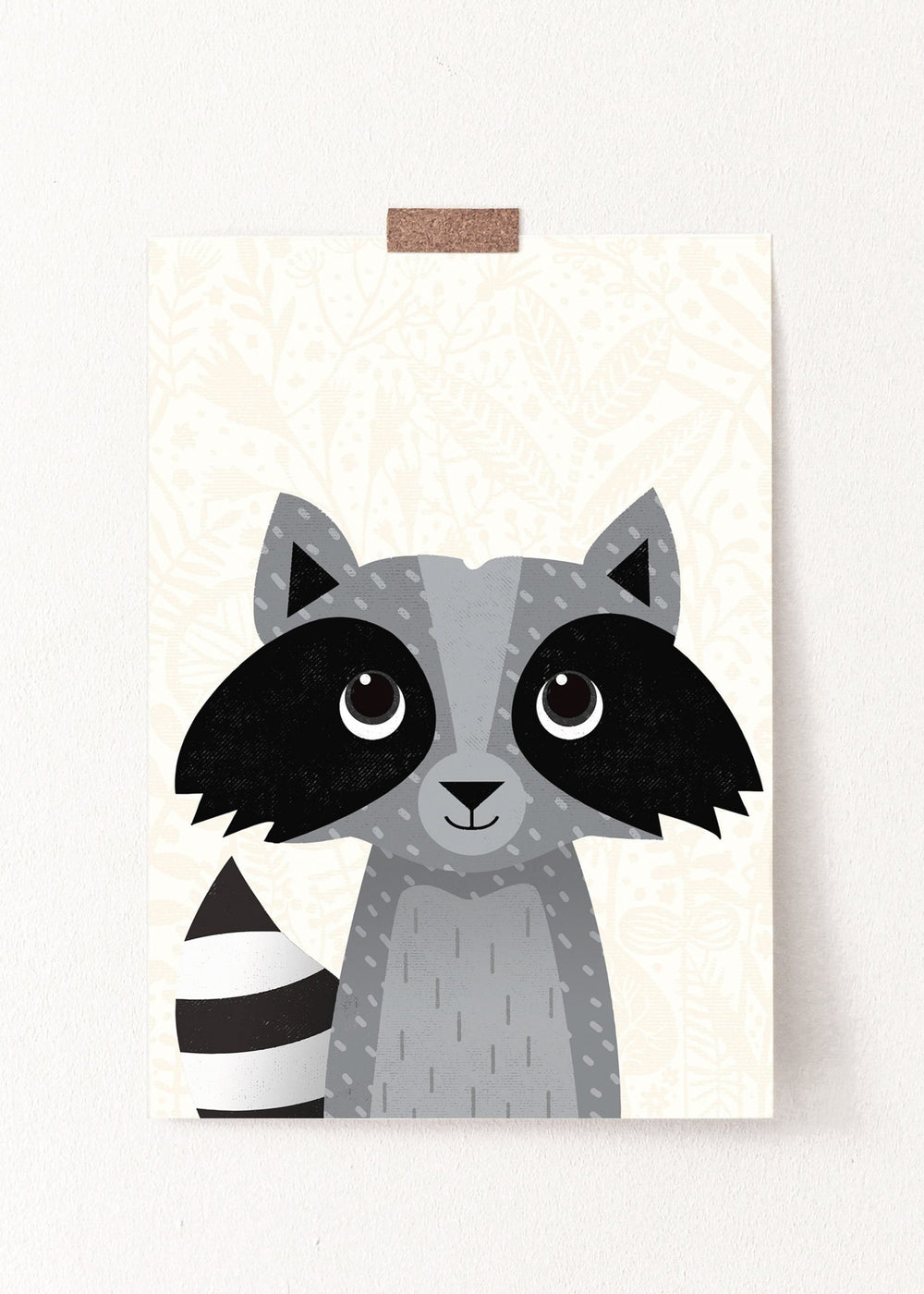 Woodland Racoon Nursery Print - PaperPaintPixels