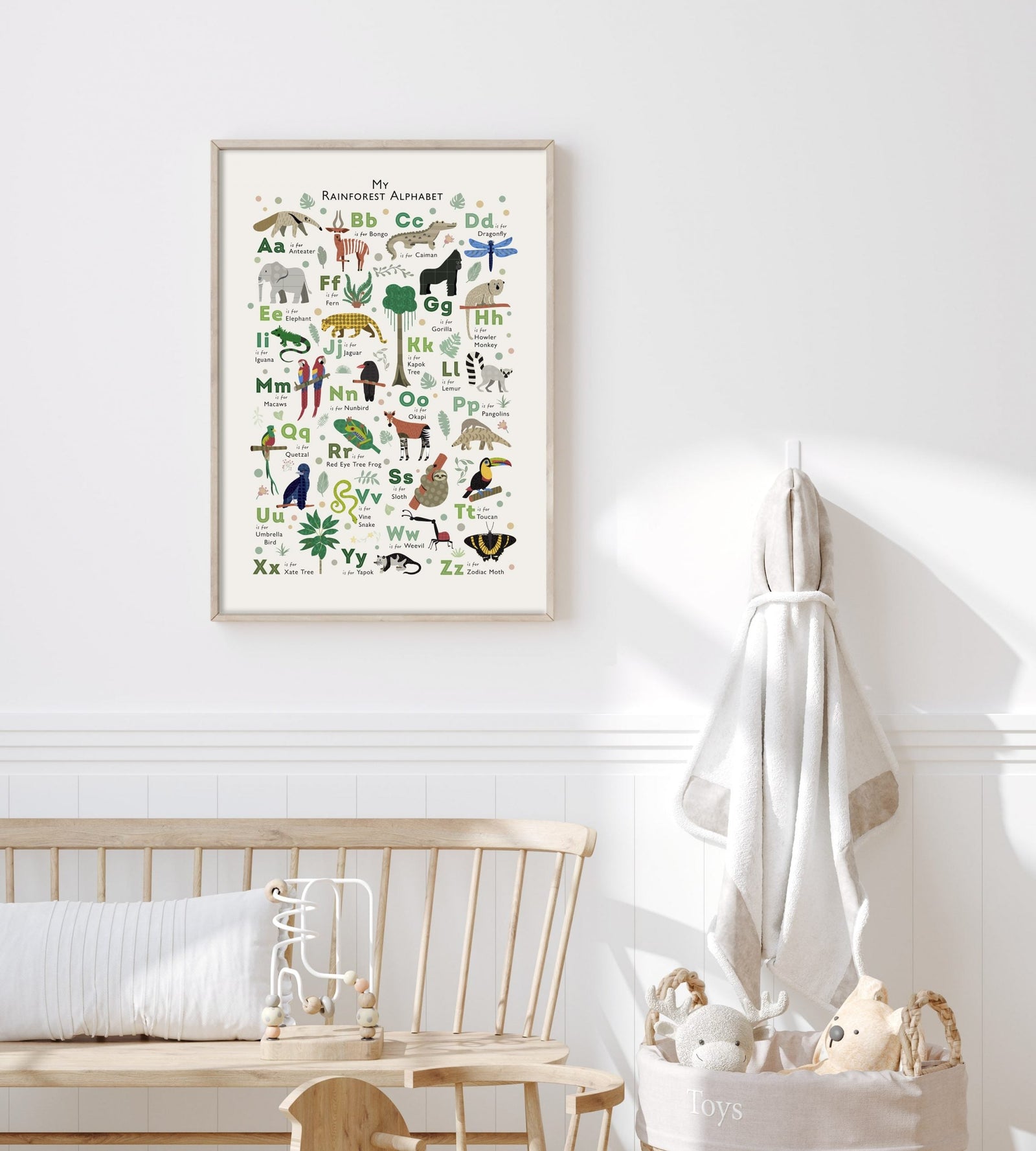 Rainforest ABC Learning Art Print - PaperPaintPixels