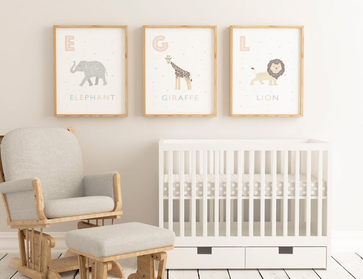 Safari Animals Nursery Art Set - PaperPaintPixels