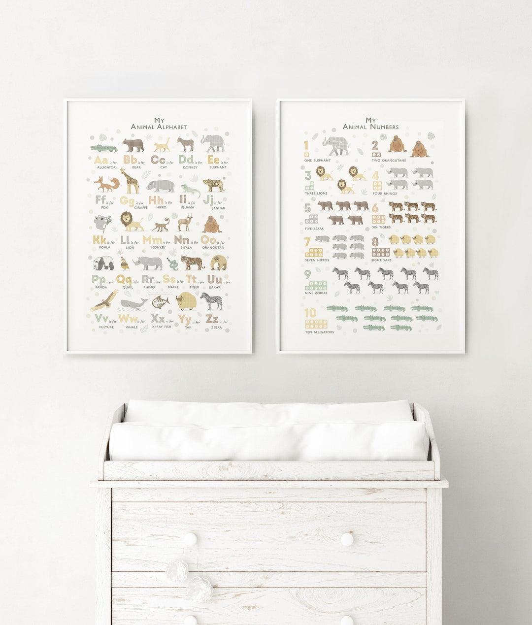 Safari Prints for Nursery, An Animals Alphabet Print Set - PaperPaintPixels