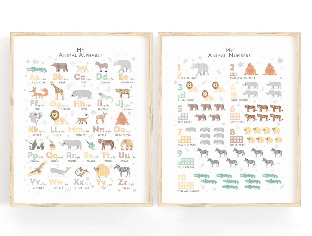 Safari Prints for Nursery, An Animals Alphabet Print Set - PaperPaintPixels