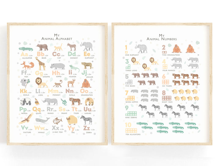 Safari Prints for Nursery, An Animals Alphabet Print Set - PaperPaintPixels