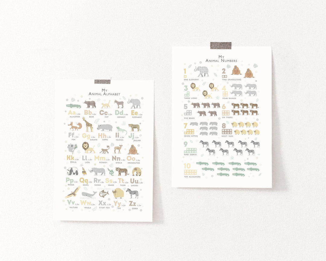 Safari Prints for Nursery, An Animals Alphabet Print Set - PaperPaintPixels