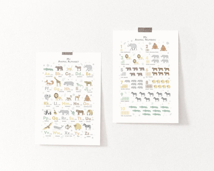 Safari Prints for Nursery, An Animals Alphabet Print Set - PaperPaintPixels