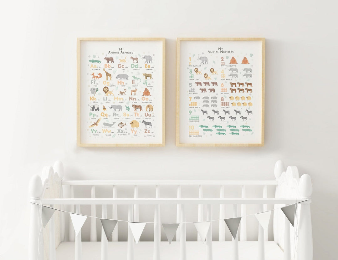 Safari Prints for Nursery, An Animals Alphabet Print Set - PaperPaintPixels