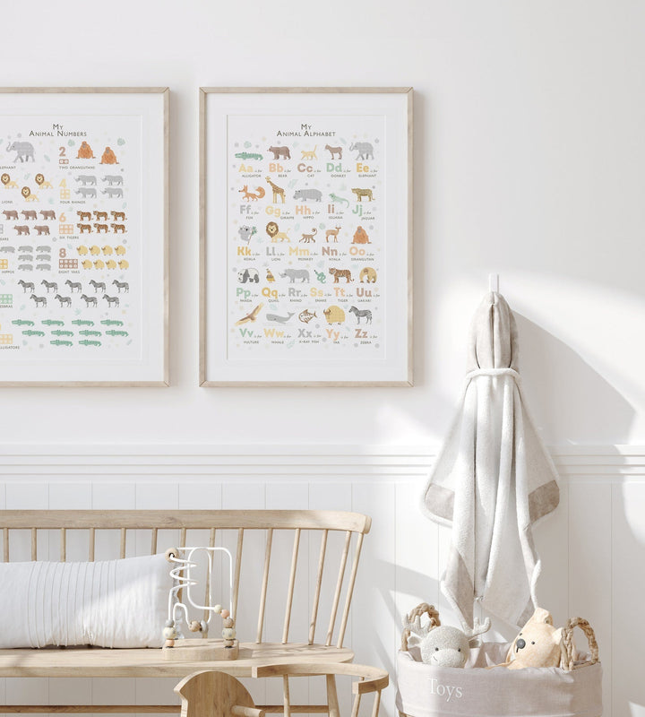 Safari Prints for Nursery, An Animals Alphabet Print Set - PaperPaintPixels