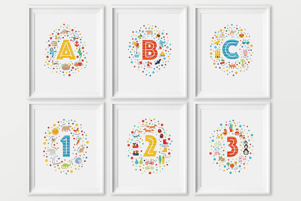 Set of 6 Nursery Prints - PaperPaintPixels