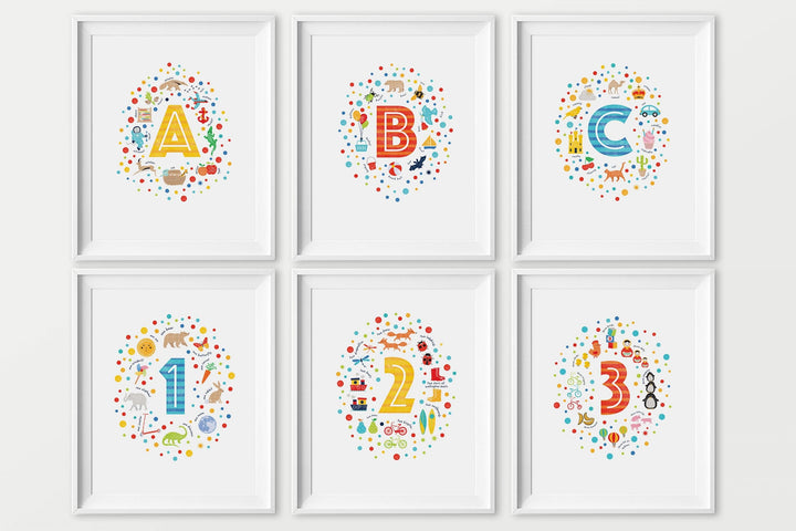 Set of 6 Nursery Prints - PaperPaintPixels