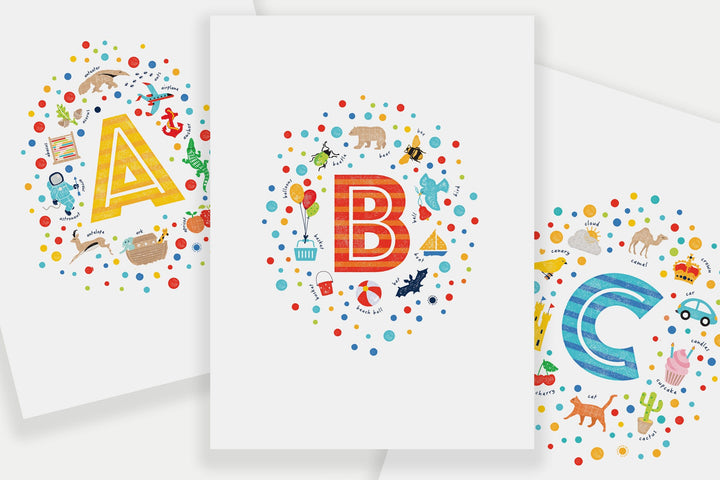 Set of 6 Nursery Prints - PaperPaintPixels