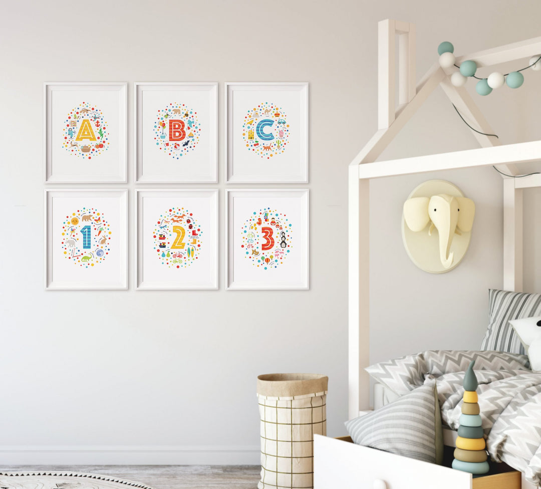 Set of 6 Nursery Prints - PaperPaintPixels