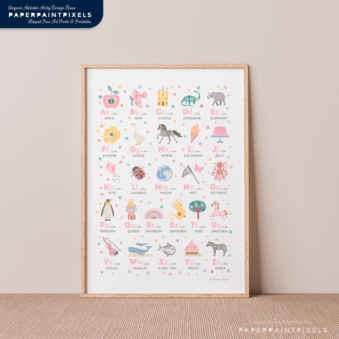 The Blush & Blossom Alphabet | Instant Download - PaperPaintPixels