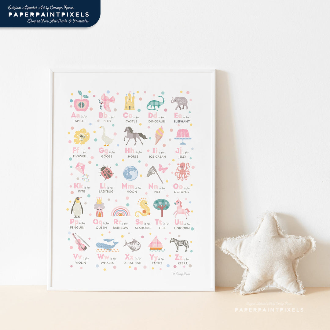 The Blush & Blossom Alphabet | Instant Download - PaperPaintPixels