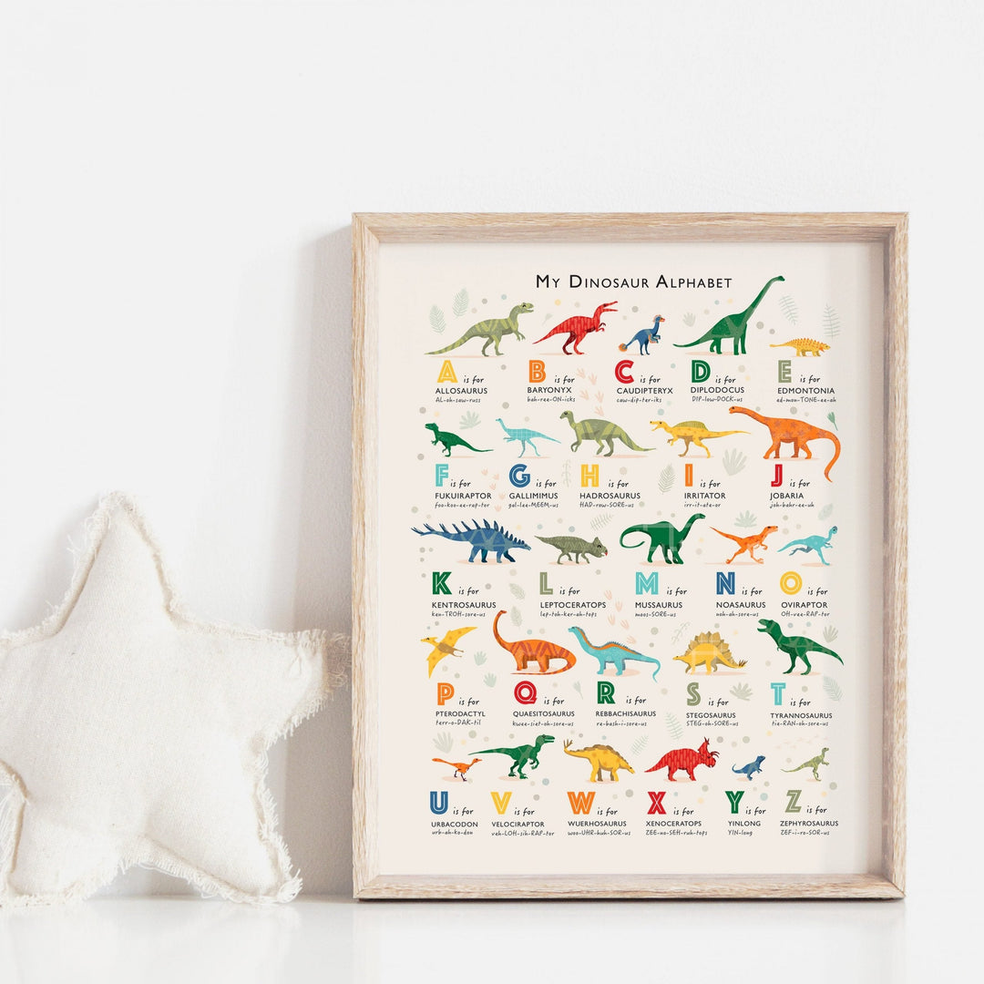 The Dinosaur Alphabet Print - PaperPaintPixels