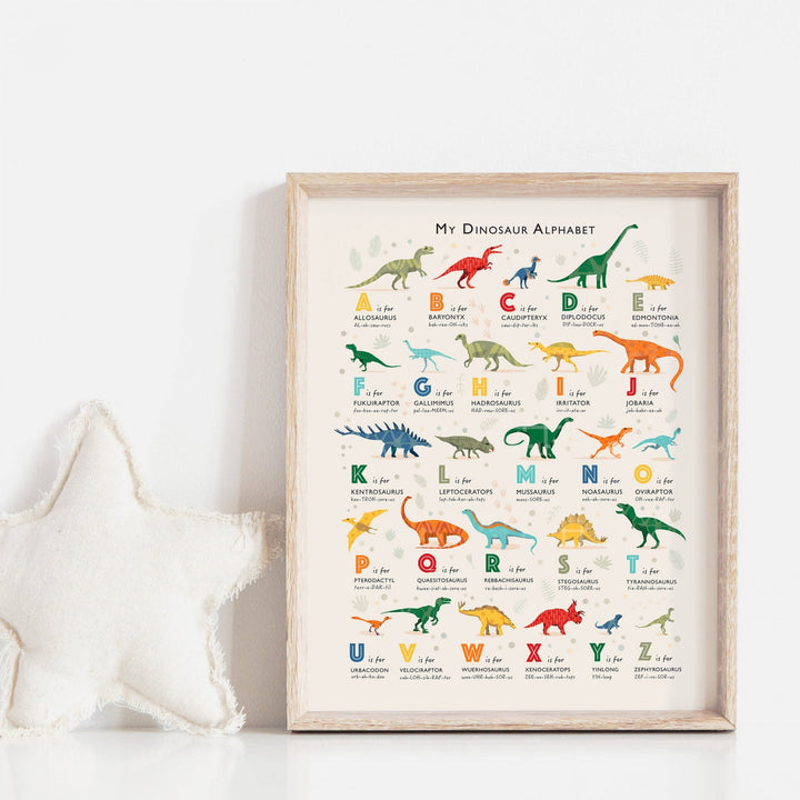 The Dinosaur Alphabet Print - PaperPaintPixels