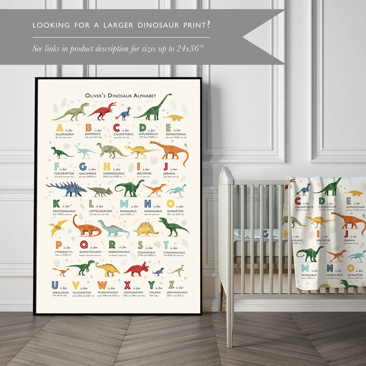 The Dinosaur Alphabet Print - PaperPaintPixels