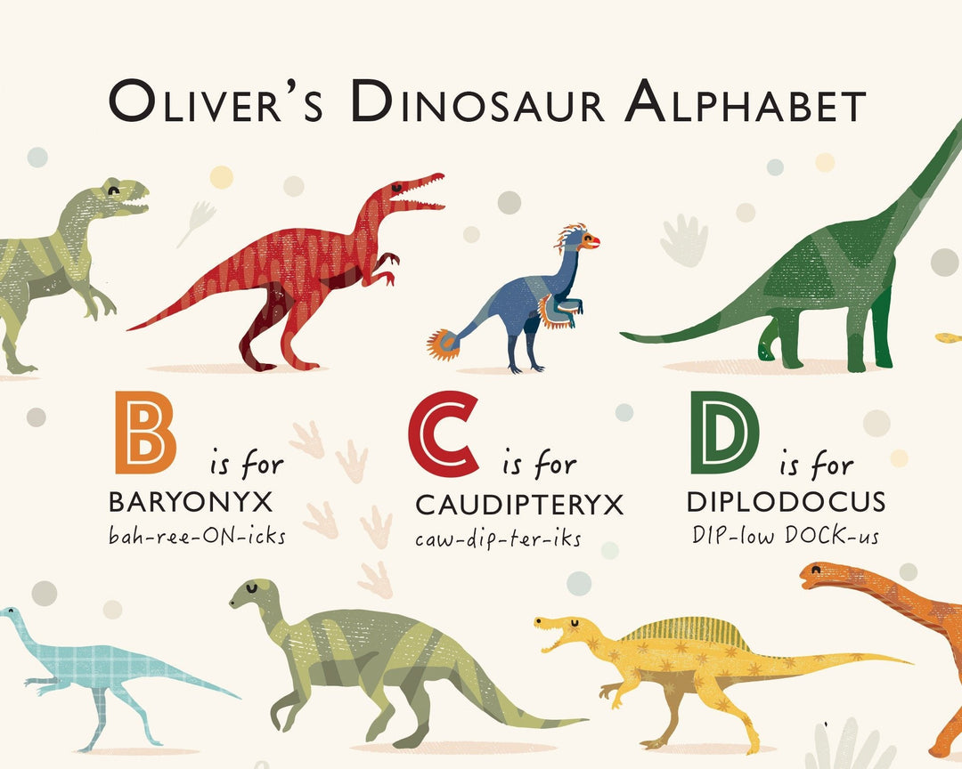 The Dinosaur Alphabet Print - PaperPaintPixels