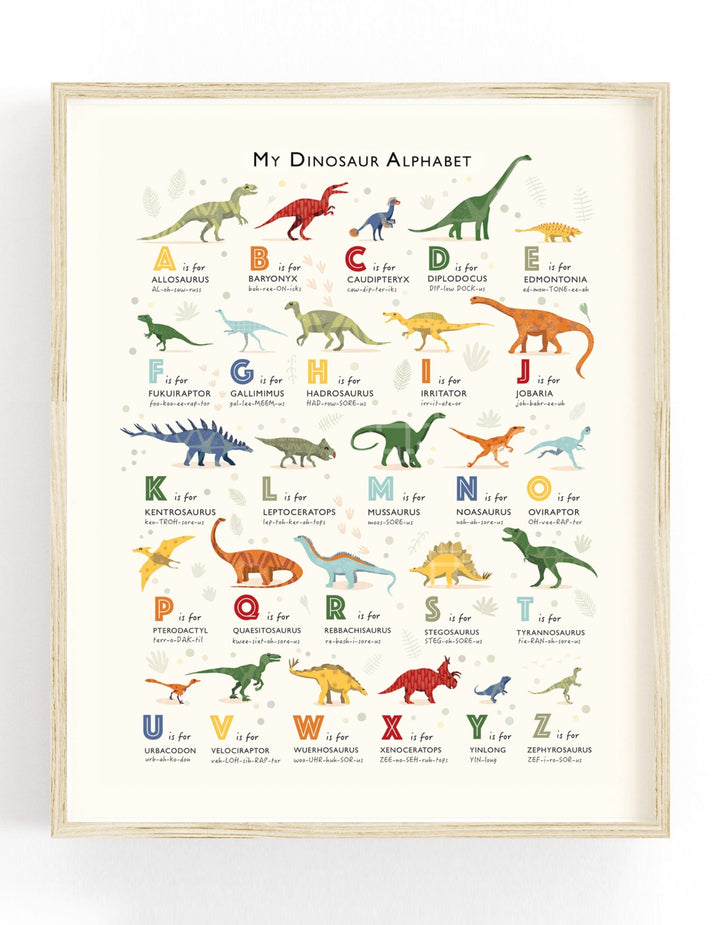 The Dinosaur Alphabet Print - PaperPaintPixels