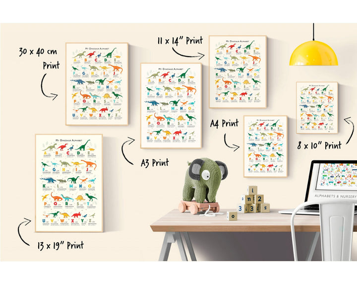 The Dinosaur Alphabet Print - PaperPaintPixels