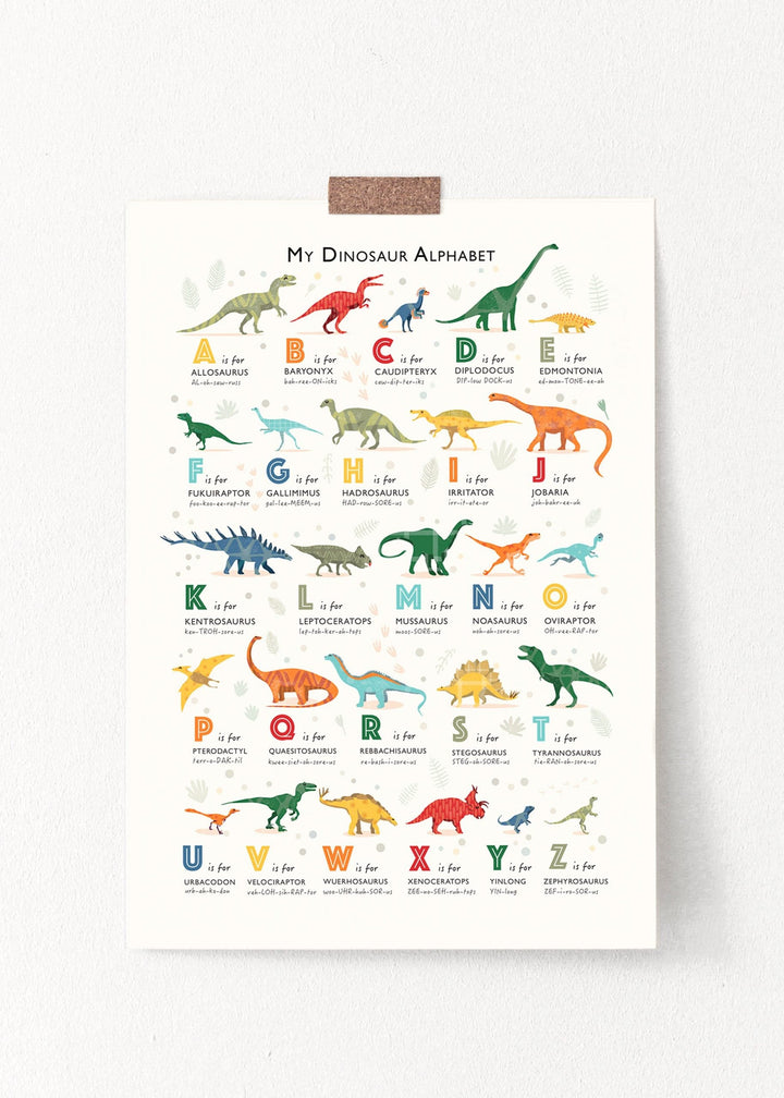 The Dinosaur Alphabet Print - PaperPaintPixels