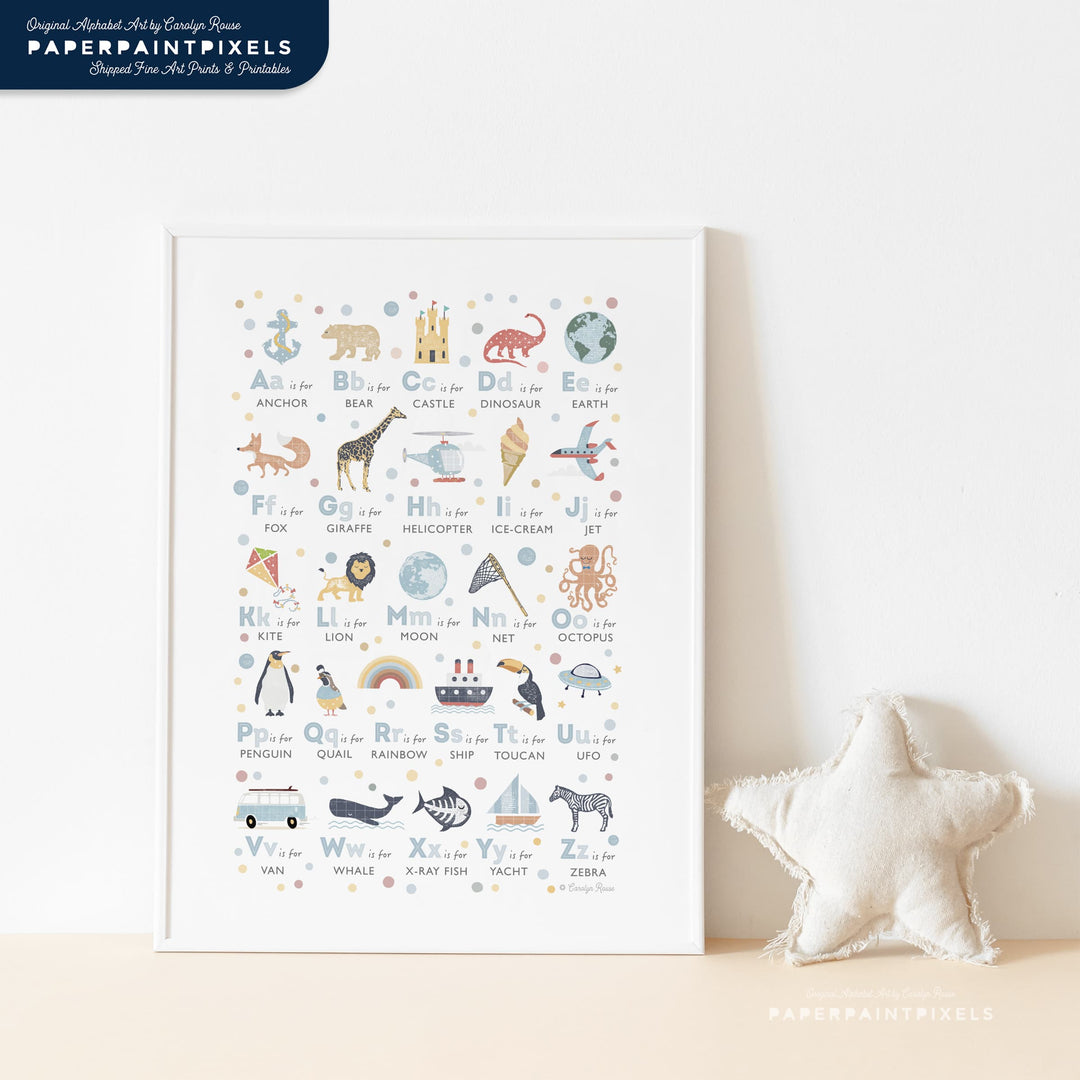 The Little Boy Blue Alphabet | Instant Download - PaperPaintPixels