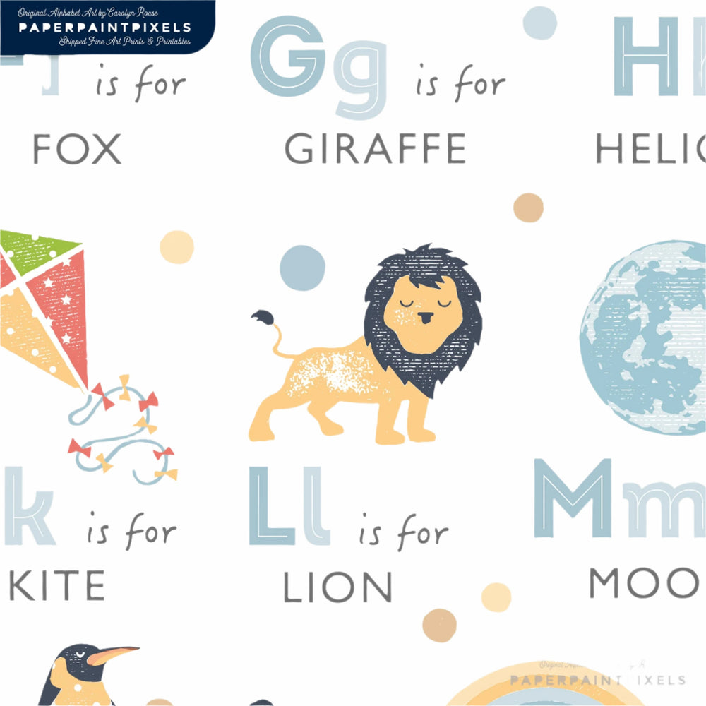 The Little Boy Blue Alphabet | Instant Download - PaperPaintPixels