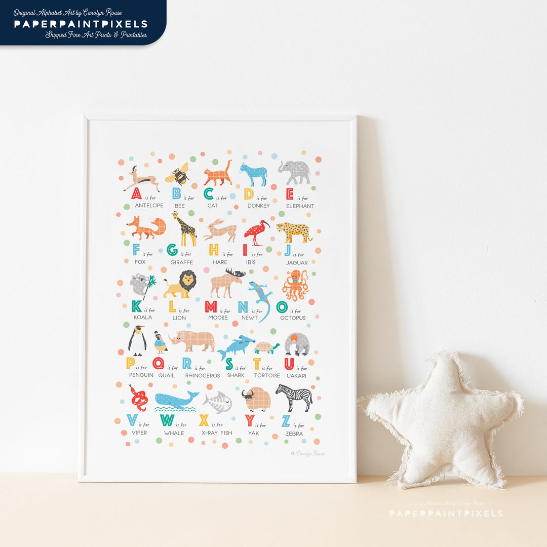 The Modern Animal Alphabet | Instant Download - PaperPaintPixels