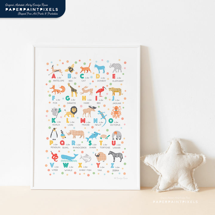 The Modern Animal Alphabet | Instant Download - PaperPaintPixels