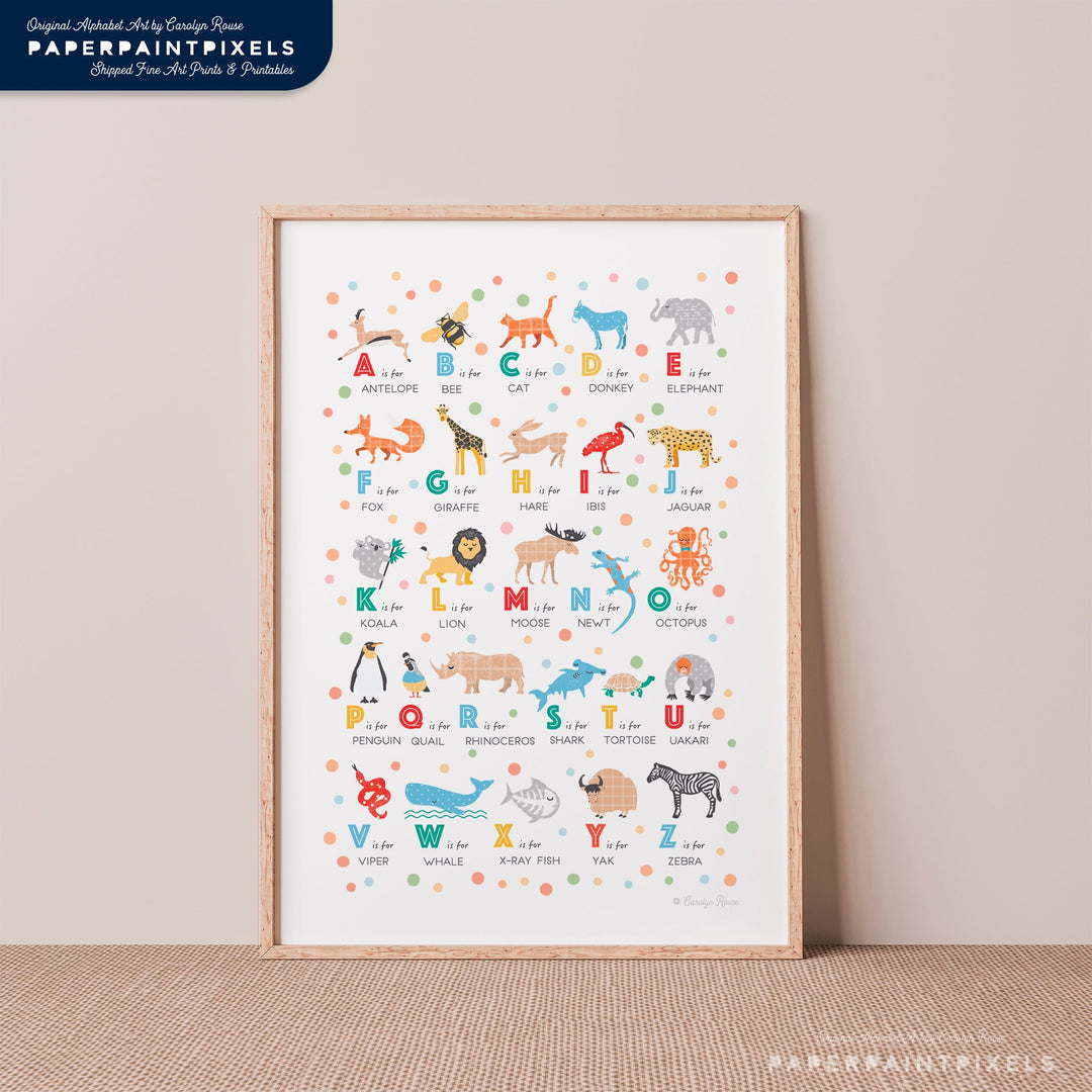The Modern Animal Alphabet | Instant Download - PaperPaintPixels