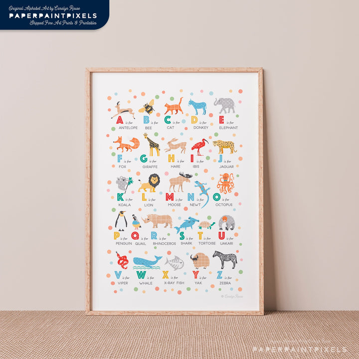 The Modern Animal Alphabet | Instant Download - PaperPaintPixels