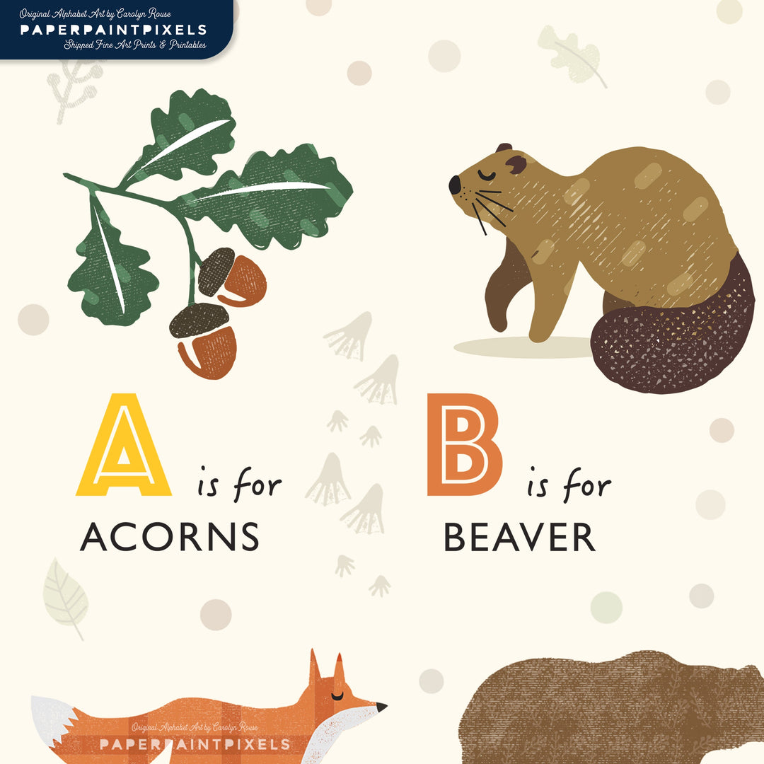 The Whispering Oak Alphabet | Instant Download - PaperPaintPixels