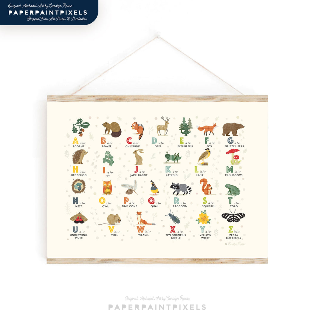 The Whispering Oak Alphabet | Landscape Printable - PaperPaintPixels
