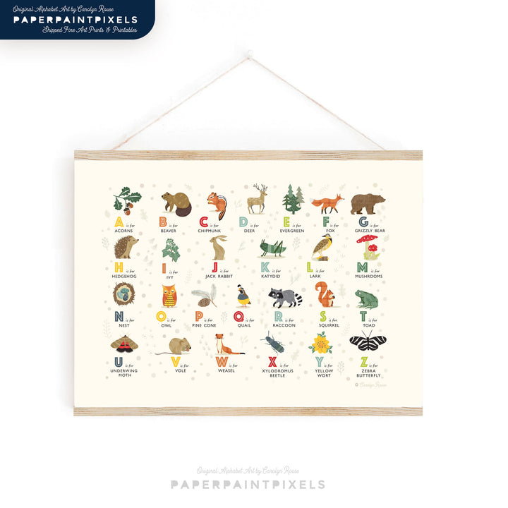 The Whispering Oak Alphabet | Landscape Printable - PaperPaintPixels
