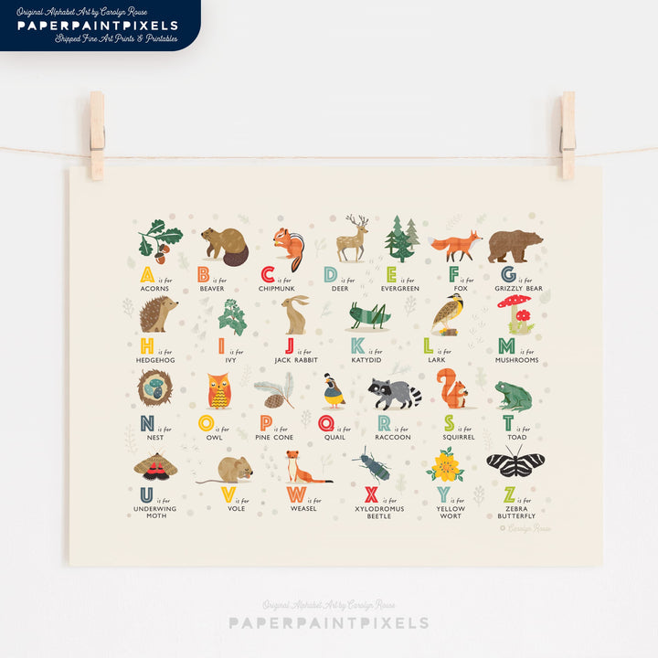 The Whispering Oak Alphabet | Landscape Printable - PaperPaintPixels