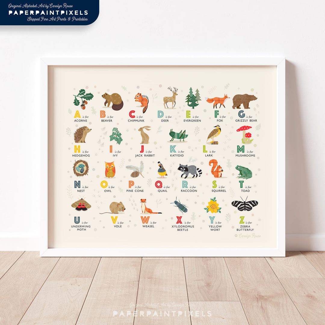 The Whispering Oak Alphabet | Landscape Printable - PaperPaintPixels