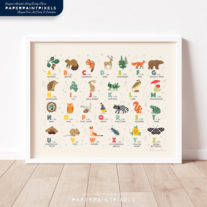The Whispering Oak Alphabet | Landscape Printable - PaperPaintPixels