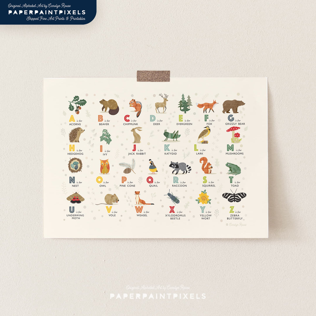 The Whispering Oak Alphabet | Landscape Printable - PaperPaintPixels