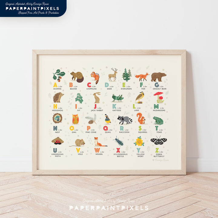 The Whispering Oak Alphabet | Landscape Printable - PaperPaintPixels