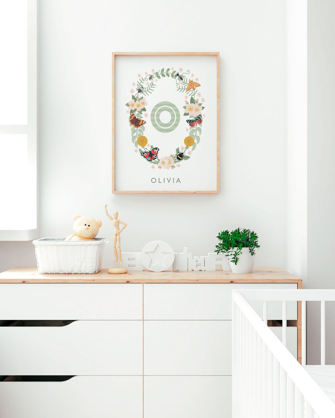 The Wings & Wildflowers Name Print - PaperPaintPixels