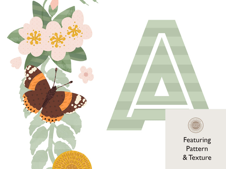 The Wings & Wildflowers Name Print - PaperPaintPixels