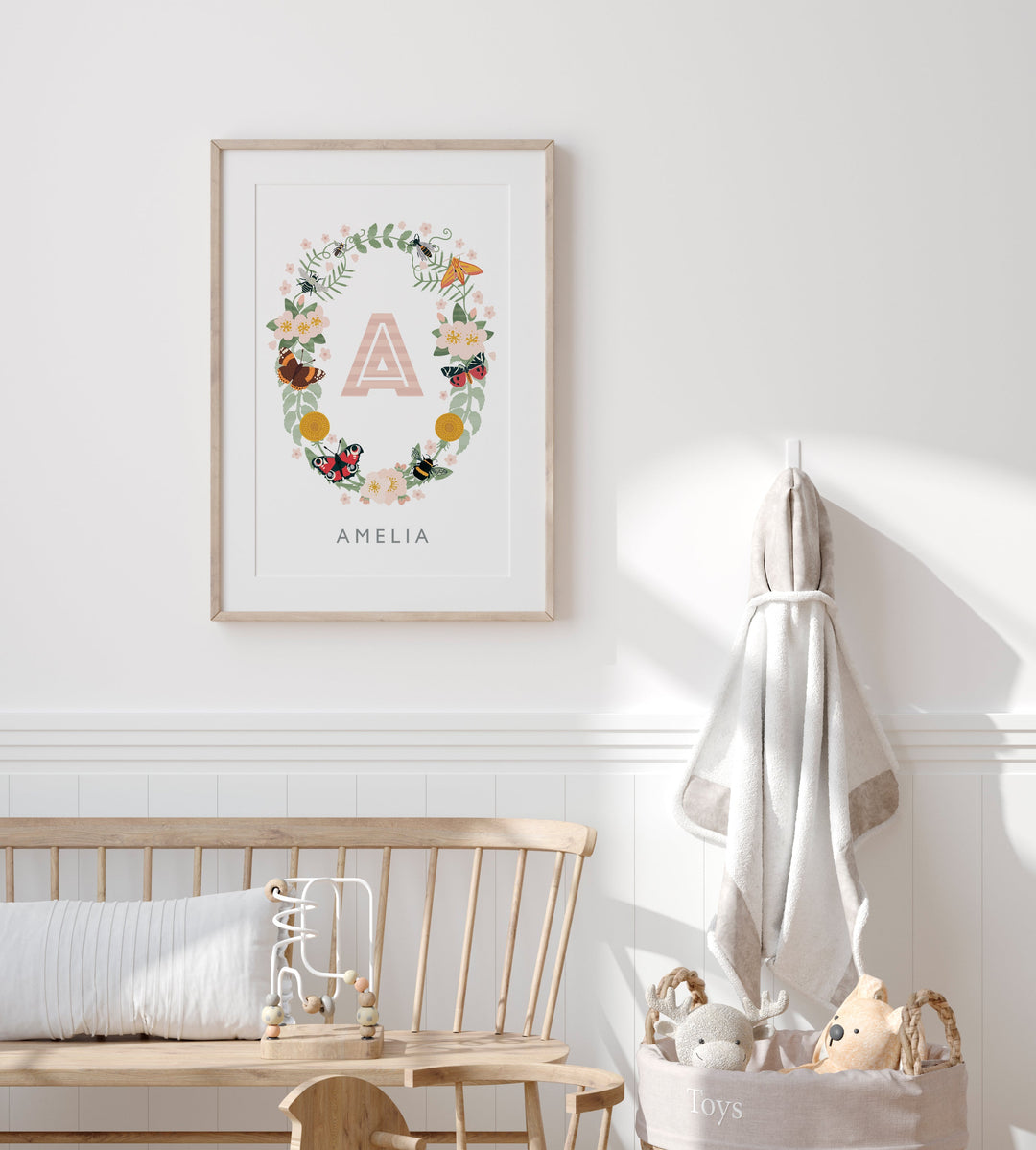 The Wings & Wildflowers Name Print - PaperPaintPixels