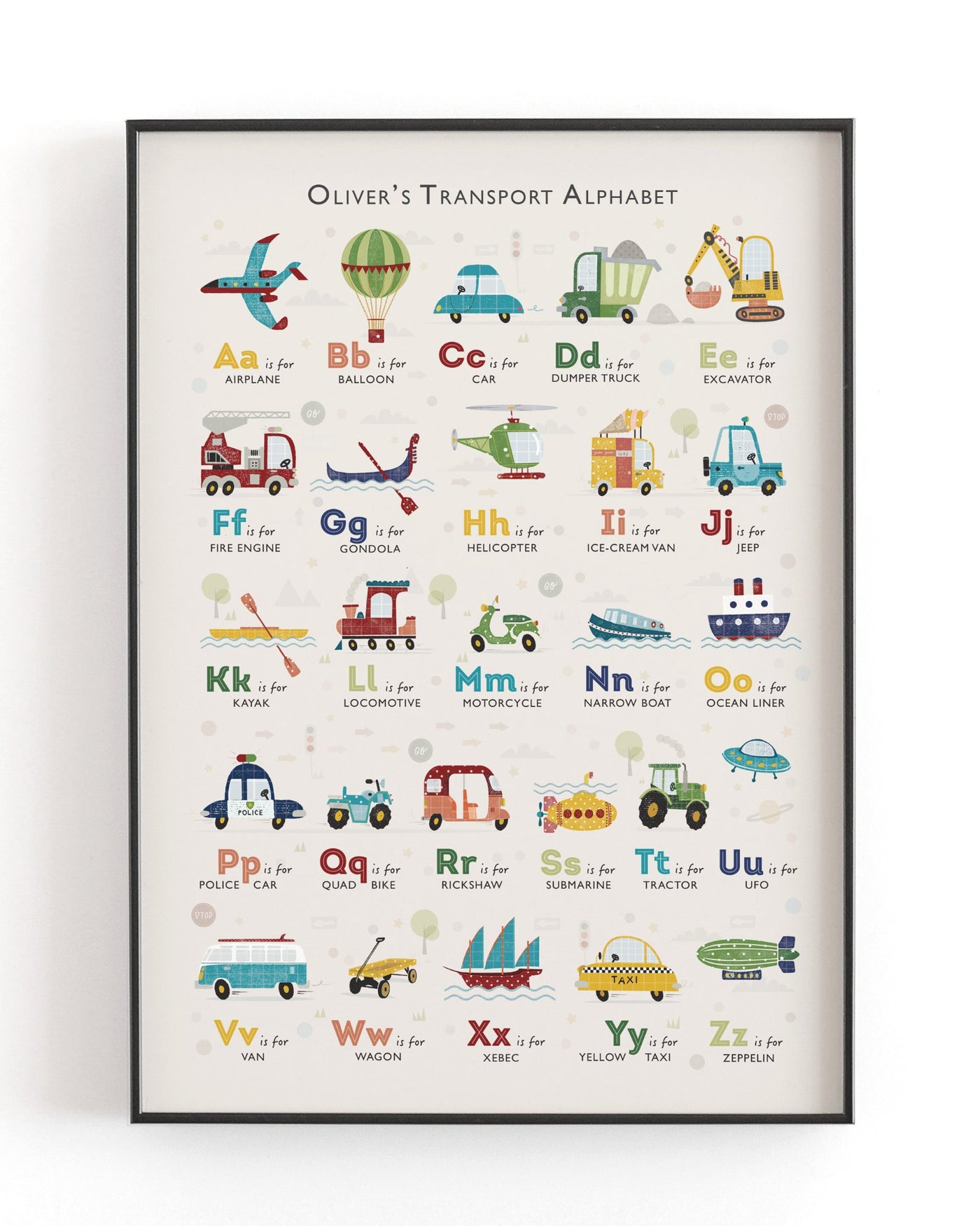 Transport Alphabet Print - PaperPaintPixels
